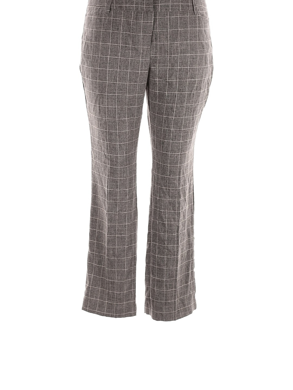 New York & Company High Rise Gray Plaid Windowpane Boot-Cut Pants Size 16P